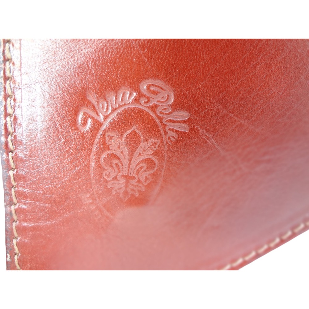 Vera Pelle Crossbody Bag Womens Small Pink Brown Excellent Italian Leather - Picture 2 of 6